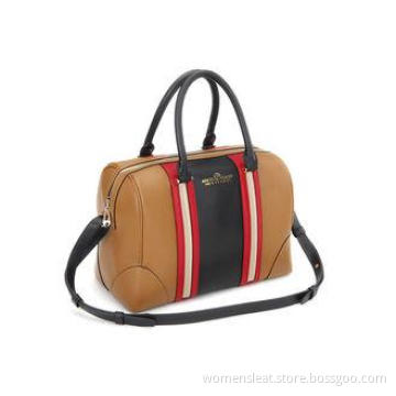 Large Brown Leather Travel Bag with Reinforced Corners and